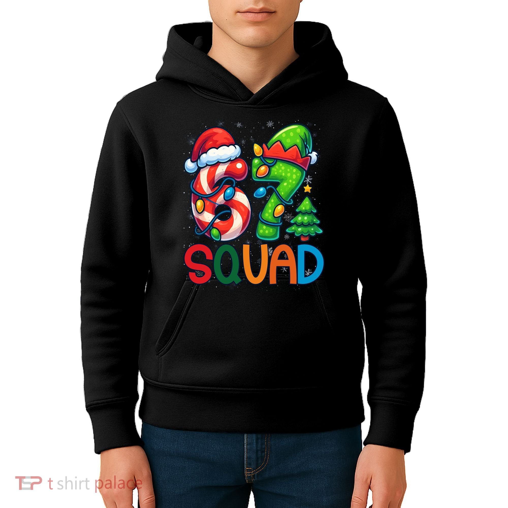 67 Six Seven 6-7 Squad Meme Christmas Funny Kids Hoodie