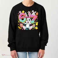 67 Six Seven Meme 6-7 Cute Rabbit Bunny Easter Women's Sweatshirt thumb 0