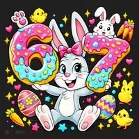 67 Six Seven Meme 6-7 Cute Rabbit Bunny Easter Women's Sweatshirt thumb 2