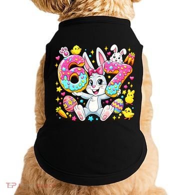 67 Six Seven Meme 6-7 Cute Rabbit Bunny Easter Doggie Tank