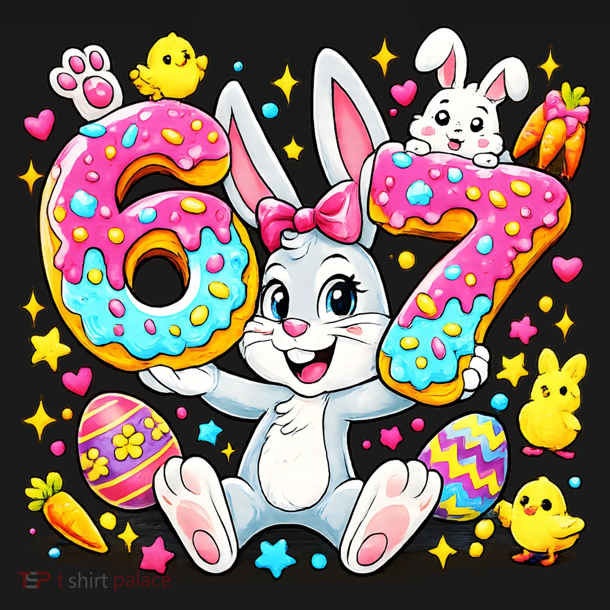 67 Six Seven Meme 6-7 Cute Rabbit Bunny Easter Doggie Tank