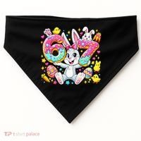 67 Six Seven Meme 6-7 Cute Rabbit Bunny Easter USA-Made Doggie Bandana thumb 0
