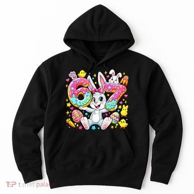 67 Six Seven Meme 6-7 Cute Rabbit Bunny Easter Hoodie