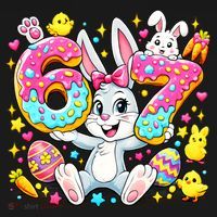 67 Six Seven Meme 6-7 Cute Rabbit Bunny Easter Hoodie thumb 2