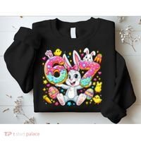 67 Six Seven Meme 6-7 Cute Rabbit Bunny Easter Sweatshirt thumb 2