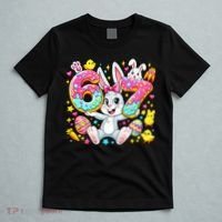 67 Six Seven Meme 6-7 Cute Rabbit Bunny Easter T-Shirt thumb 5