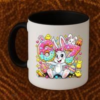 67 Six Seven Meme 6-7 Cute Rabbit Bunny Easter Coffee Mug thumb 2