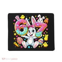 67 Six Seven Meme 6-7 Cute Rabbit Bunny Easter Mousepad thumb 0