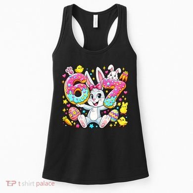 67 Six Seven Meme 6-7 Cute Rabbit Bunny Easter Women's Tank Top