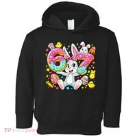 67 Six Seven Meme 6-7 Cute Rabbit Bunny Easter Toddler Hoodie thumb 0