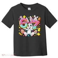 67 Six Seven Meme 6-7 Cute Rabbit Bunny Easter Toddler T-Shirt thumb 0