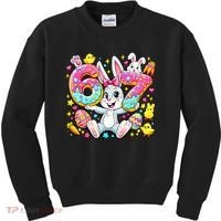 67 Six Seven Meme 6-7 Cute Rabbit Bunny Easter Kids Sweatshirt thumb 0