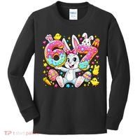 67 Six Seven Meme 6-7 Cute Rabbit Bunny Easter Kids Long Sleeve Shirt thumb 0