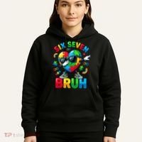 67 Six Seven Bruh Autism Awareness Meme Hoodie thumb 5