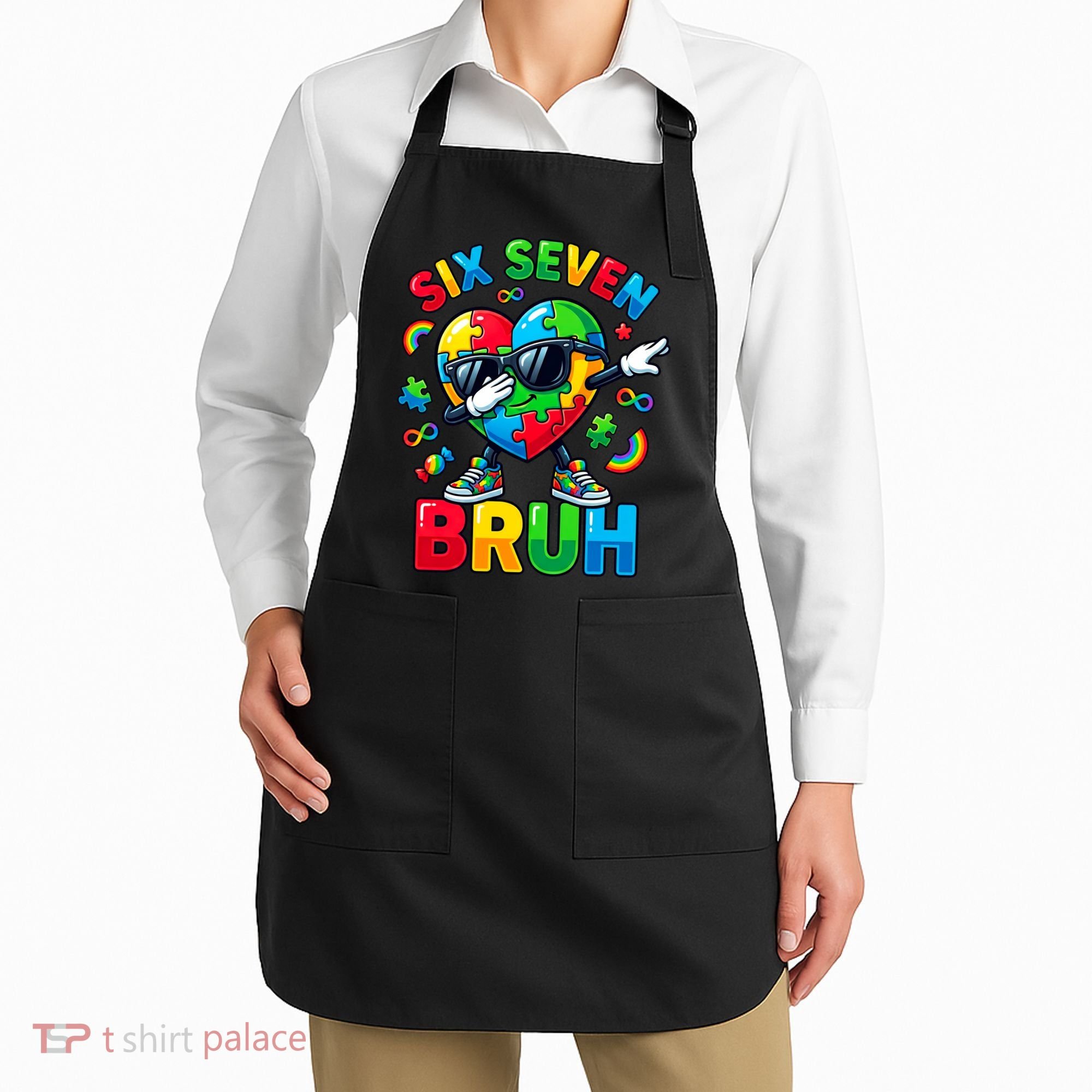 67 Six Seven Bruh Autism Awareness Meme Apron