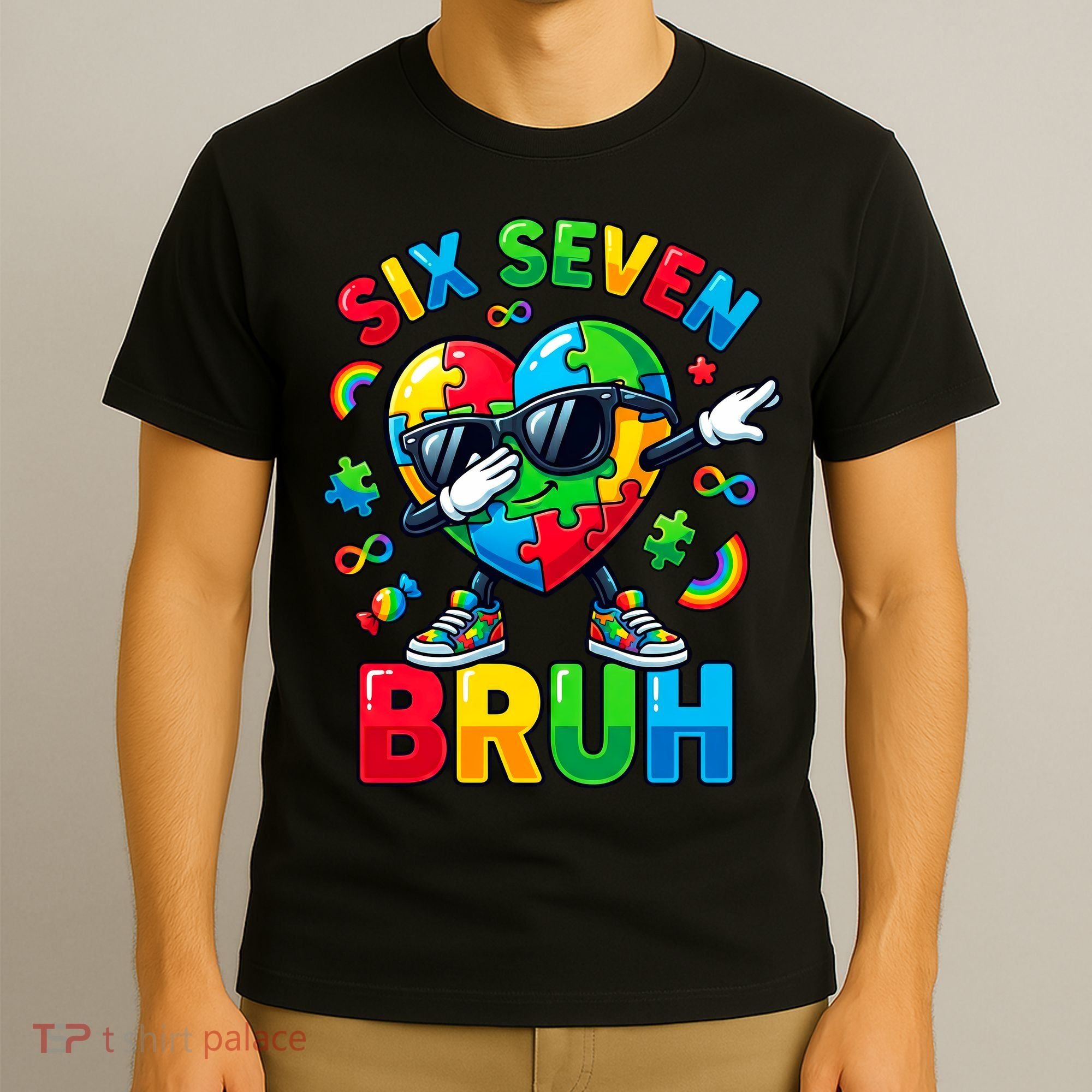 67 Six Seven Bruh Autism Awareness Meme T-Shirt