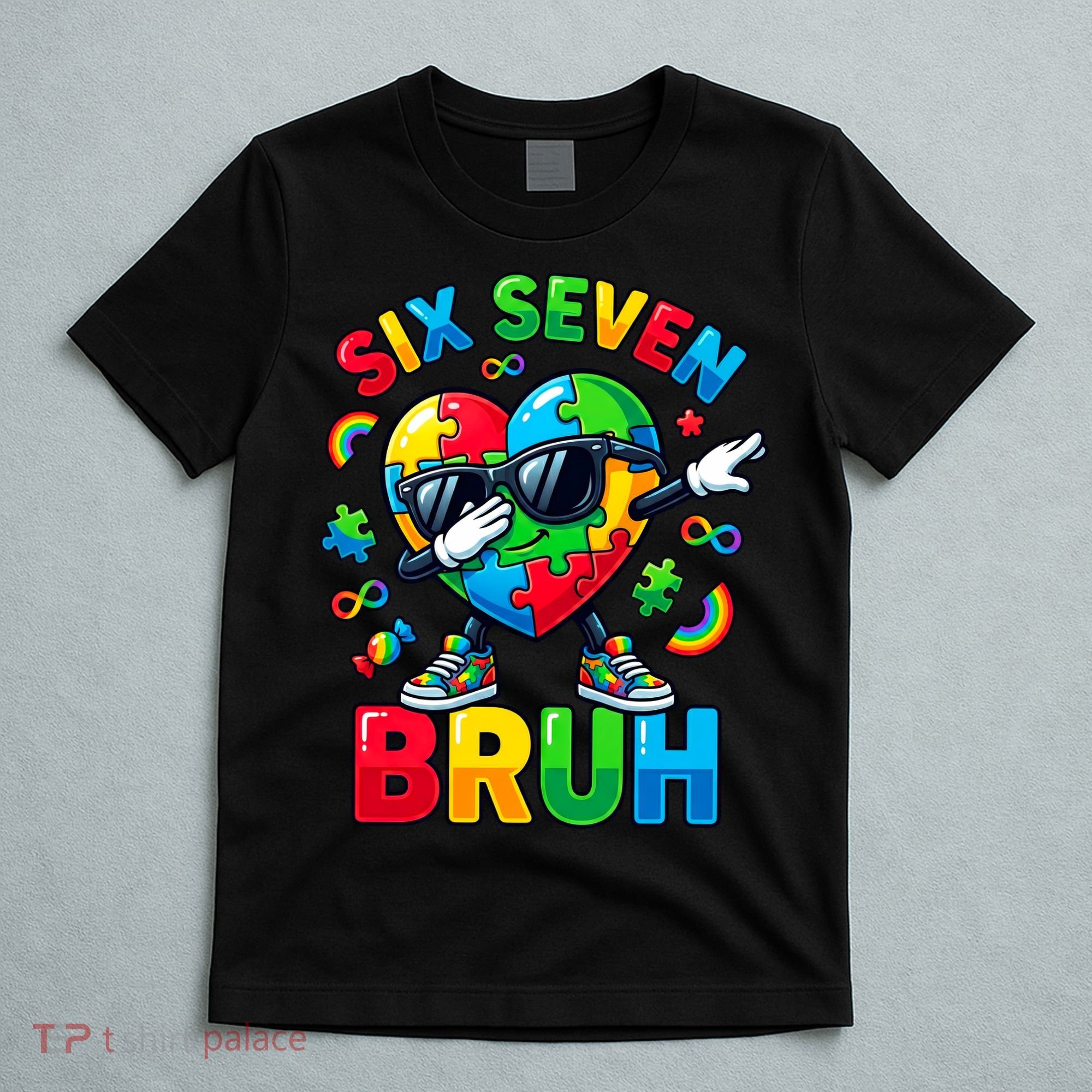 67 Six Seven Bruh Autism Awareness Meme T-Shirt