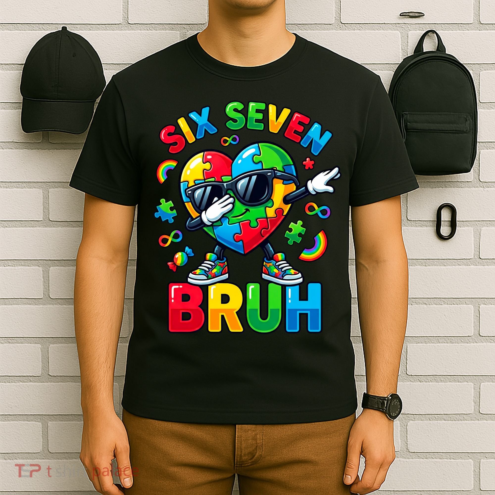 67 Six Seven Bruh Autism Awareness Meme T-Shirt