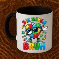 67 Six Seven Bruh Autism Awareness Meme Coffee Mug thumb 2