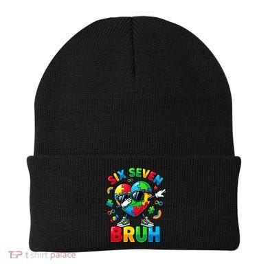 67 Six Seven Bruh Autism Awareness Meme Beanie