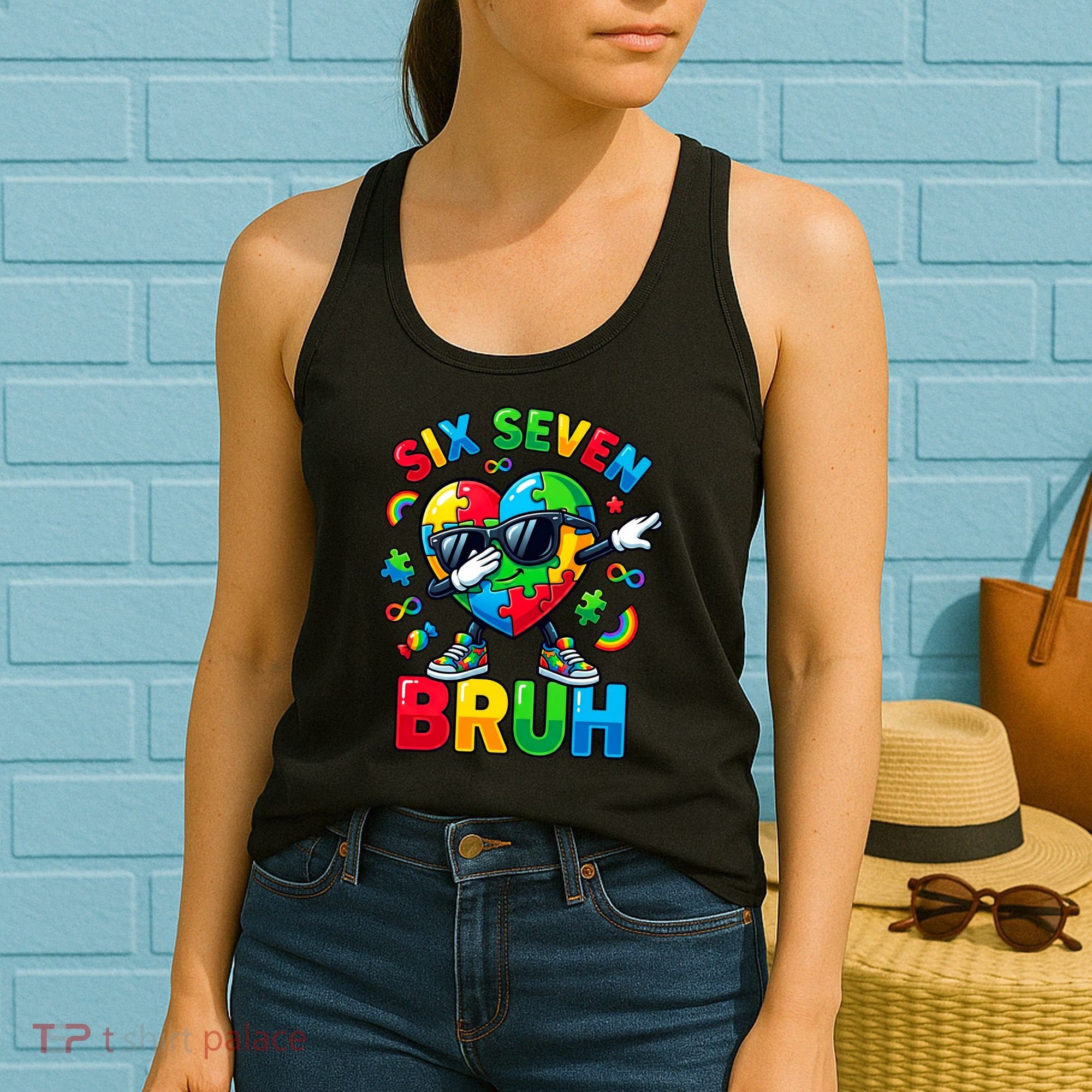 67 Six Seven Bruh Autism Awareness Meme Women's Tank Top