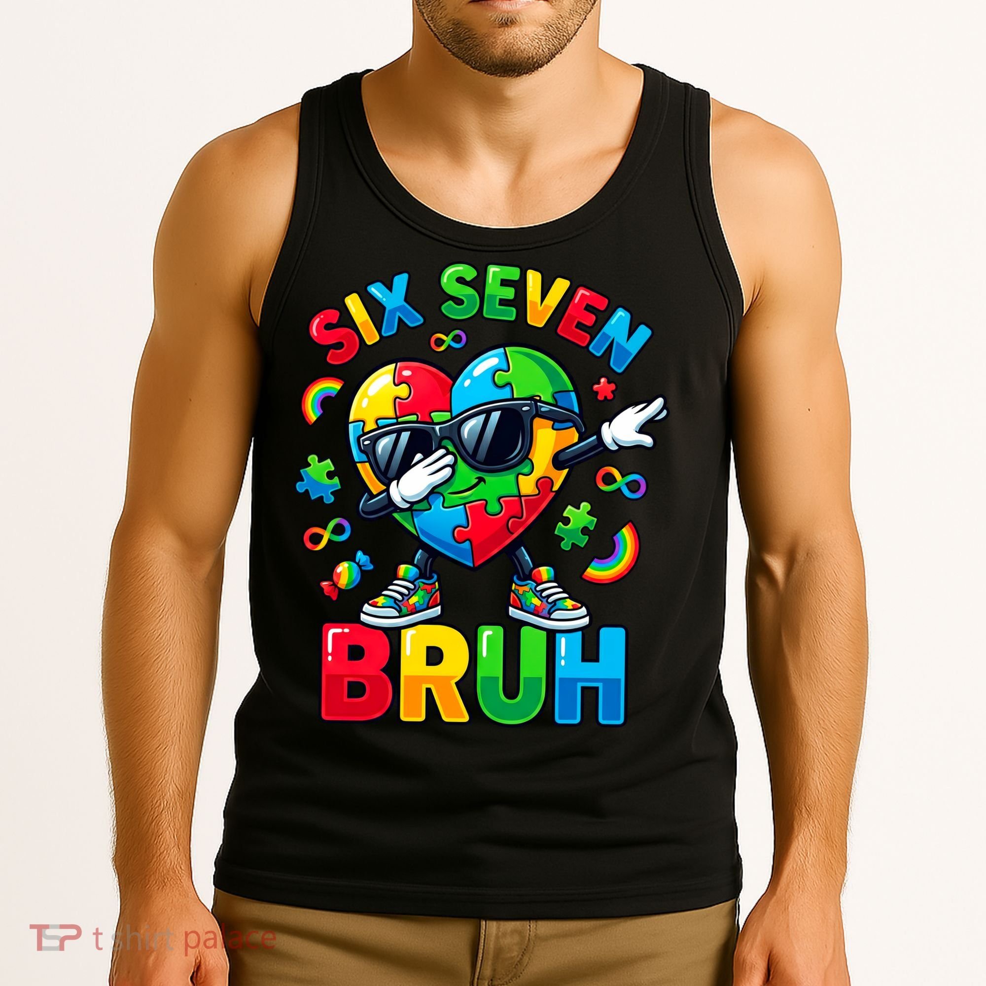 67 Six Seven Bruh Autism Awareness Meme Tank Top