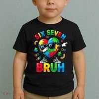 67 Six Seven Bruh Autism Awareness Meme Toddler T-Shirt thumb 2