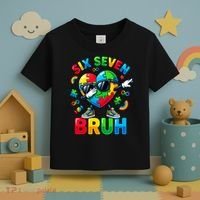 67 Six Seven Bruh Autism Awareness Meme Toddler T-Shirt thumb 3