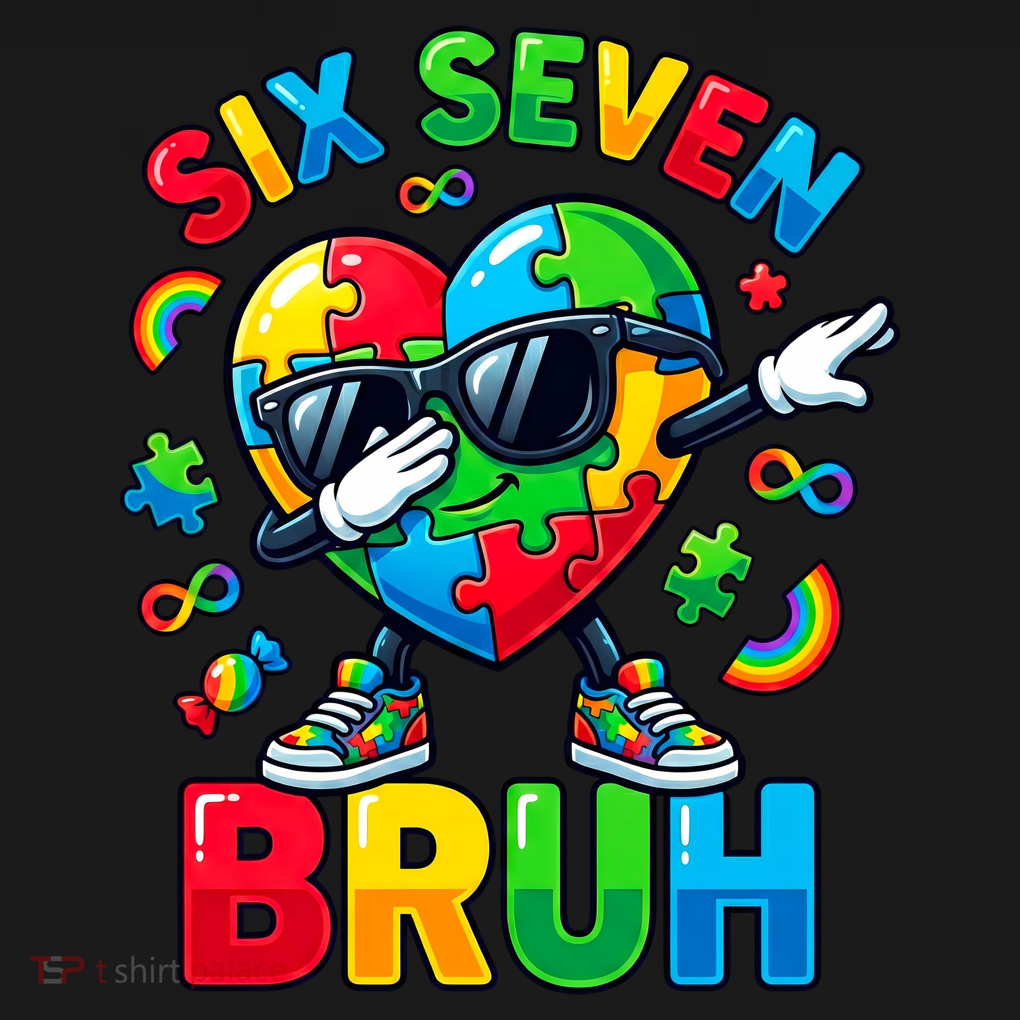 67 Six Seven Bruh Autism Awareness Meme Women's T-Shirt