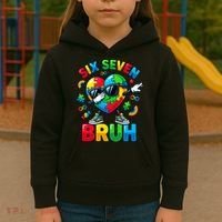 67 Six Seven Bruh Autism Awareness Meme Kids Hoodie thumb 3