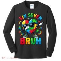 67 Six Seven Bruh Autism Awareness Meme Kids Long Sleeve Shirt thumb 0
