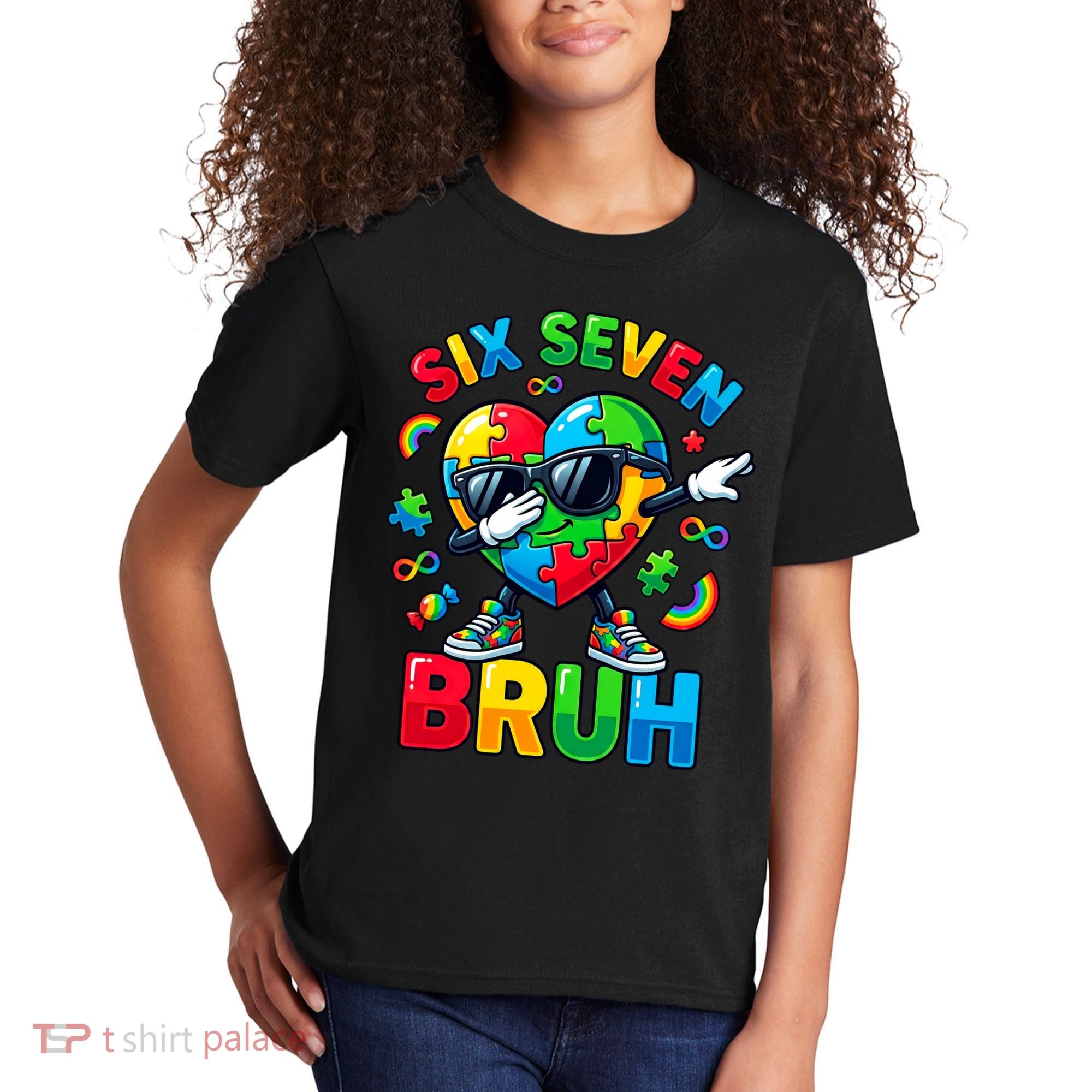 67 Six Seven Bruh Autism Awareness Meme Kids T-Shirt