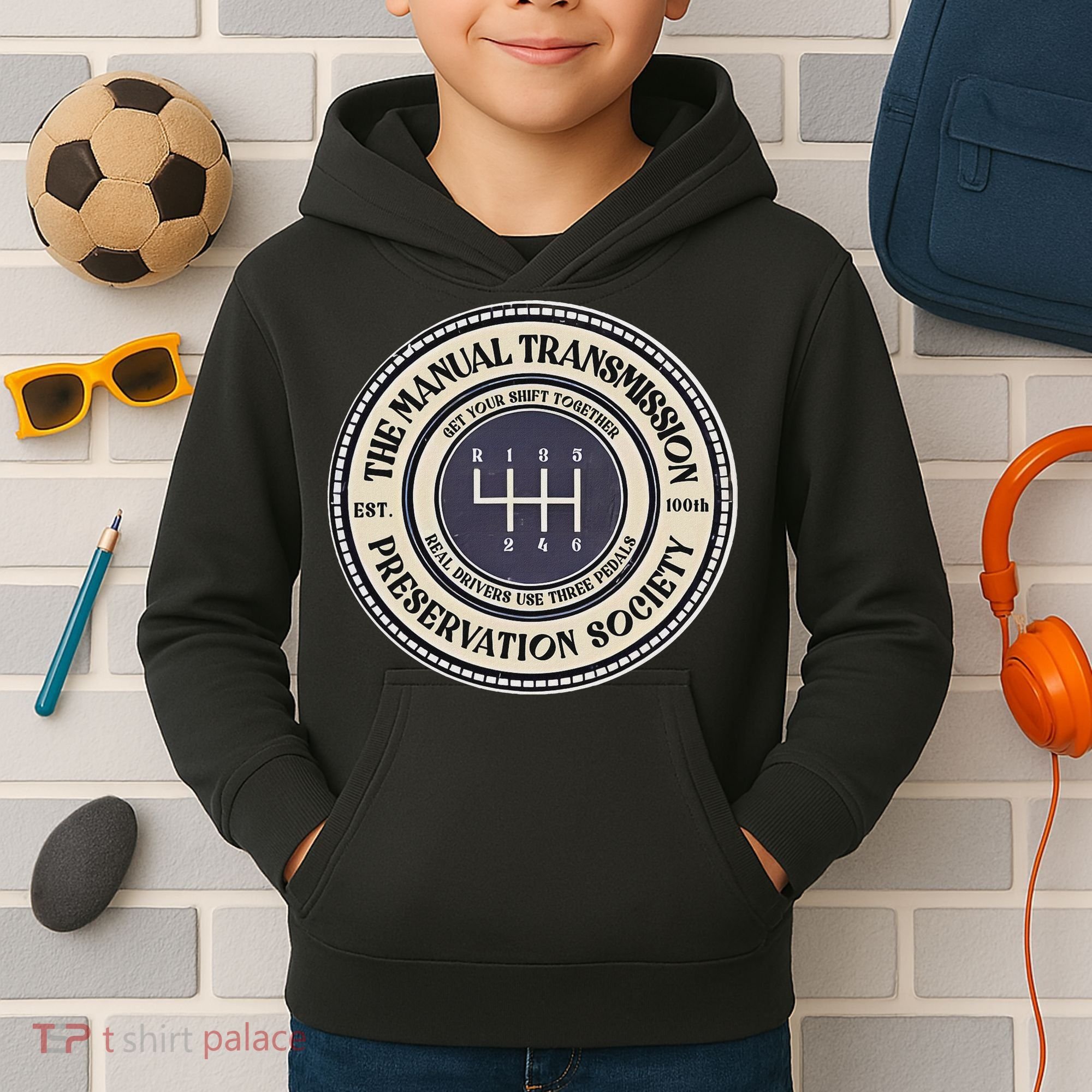 6 Speed The Manual Transmission Preservation Society Kids Hoodie