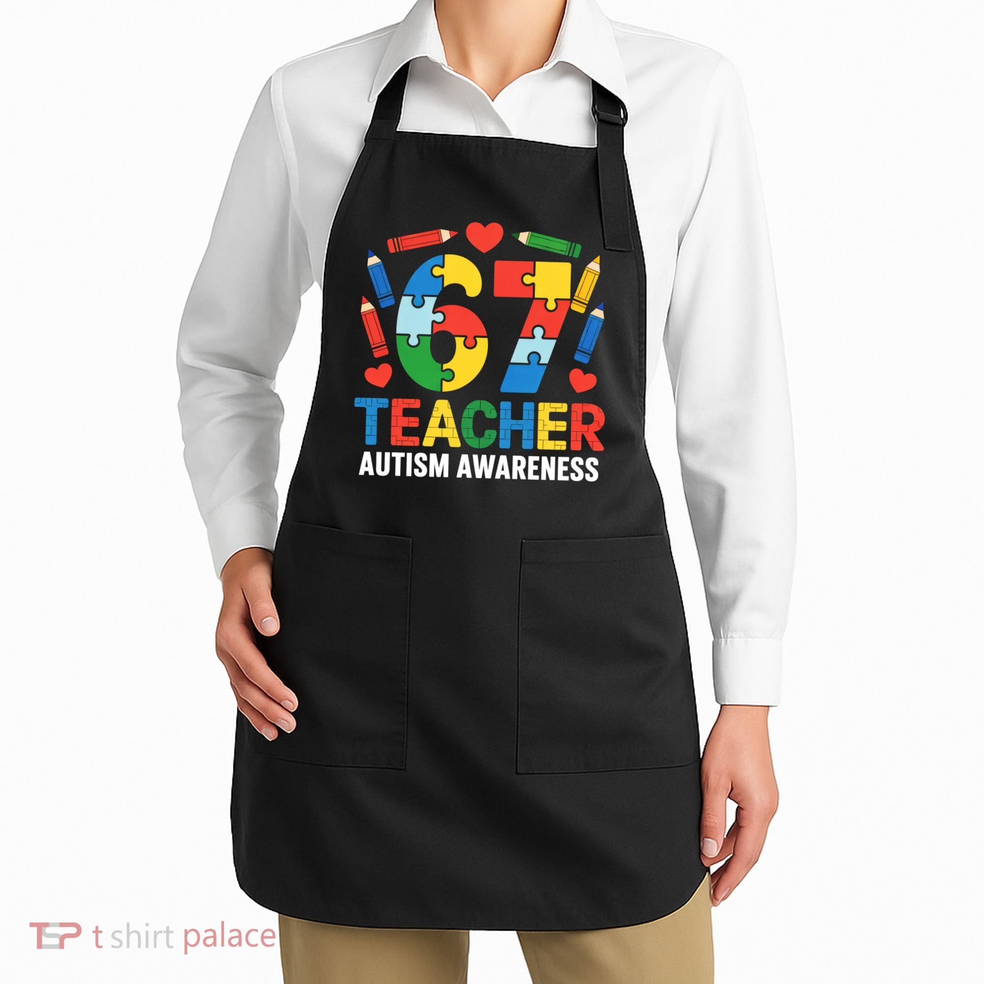 67 Teacher Autism Awareness 6-7 Apron