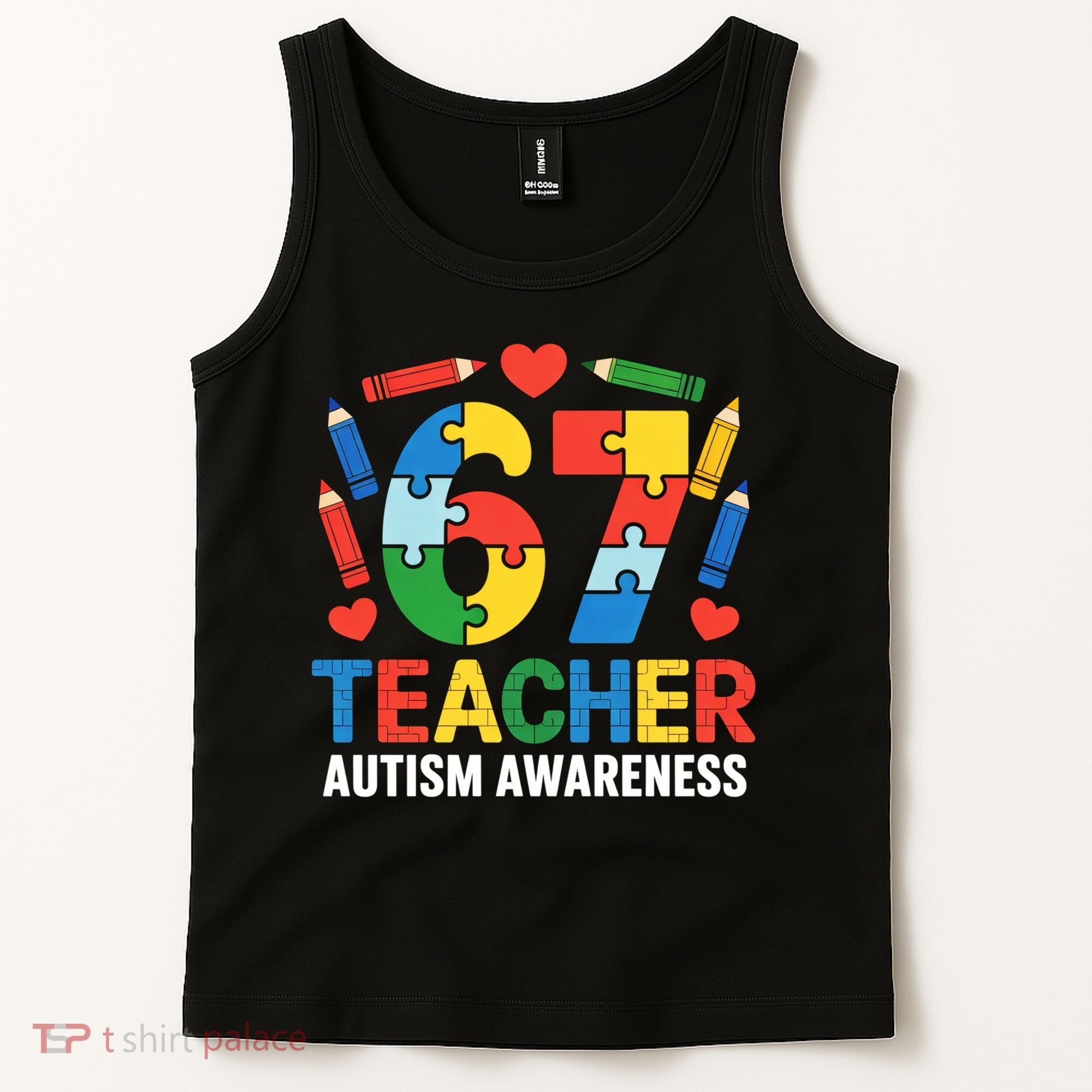 67 Teacher Autism Awareness 6-7 Tank Top