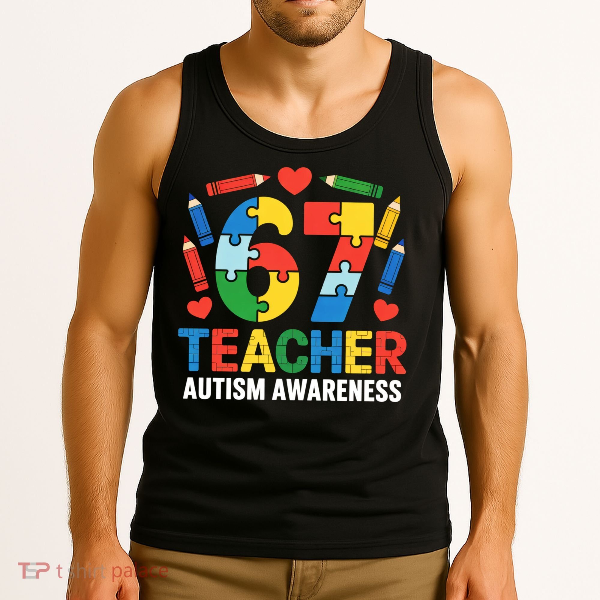 67 Teacher Autism Awareness 6-7 Tank Top