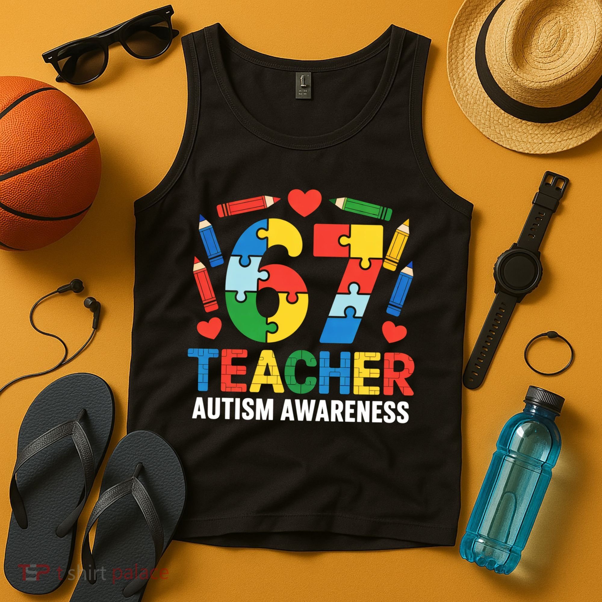 67 Teacher Autism Awareness 6-7 Tank Top