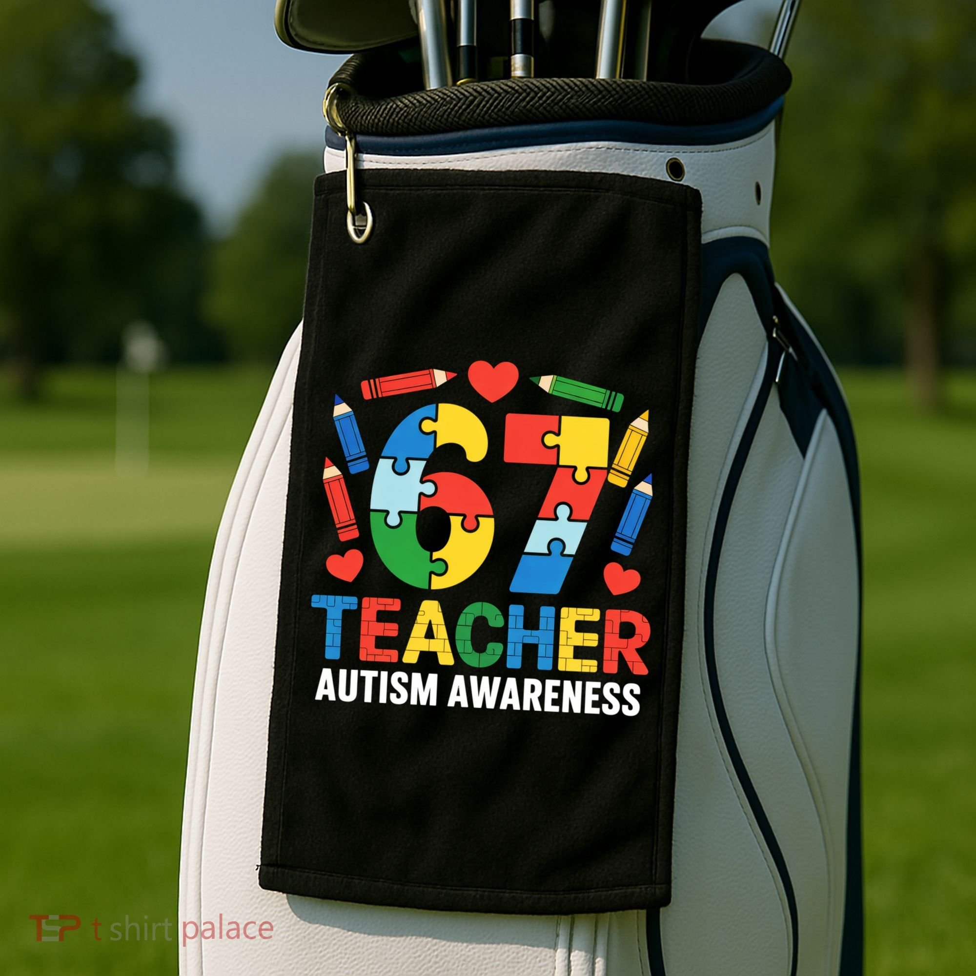 67 Teacher Autism Awareness 6-7 Golf Towel