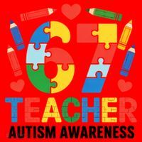 67 Teacher Autism Awareness 6-7 Santa Hat thumb 1