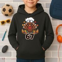 67 Thanksgiving Funny Turkey Meme Kids Hoodie thumb 2
