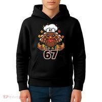 67 Thanksgiving Funny Turkey Meme Kids Hoodie thumb 4