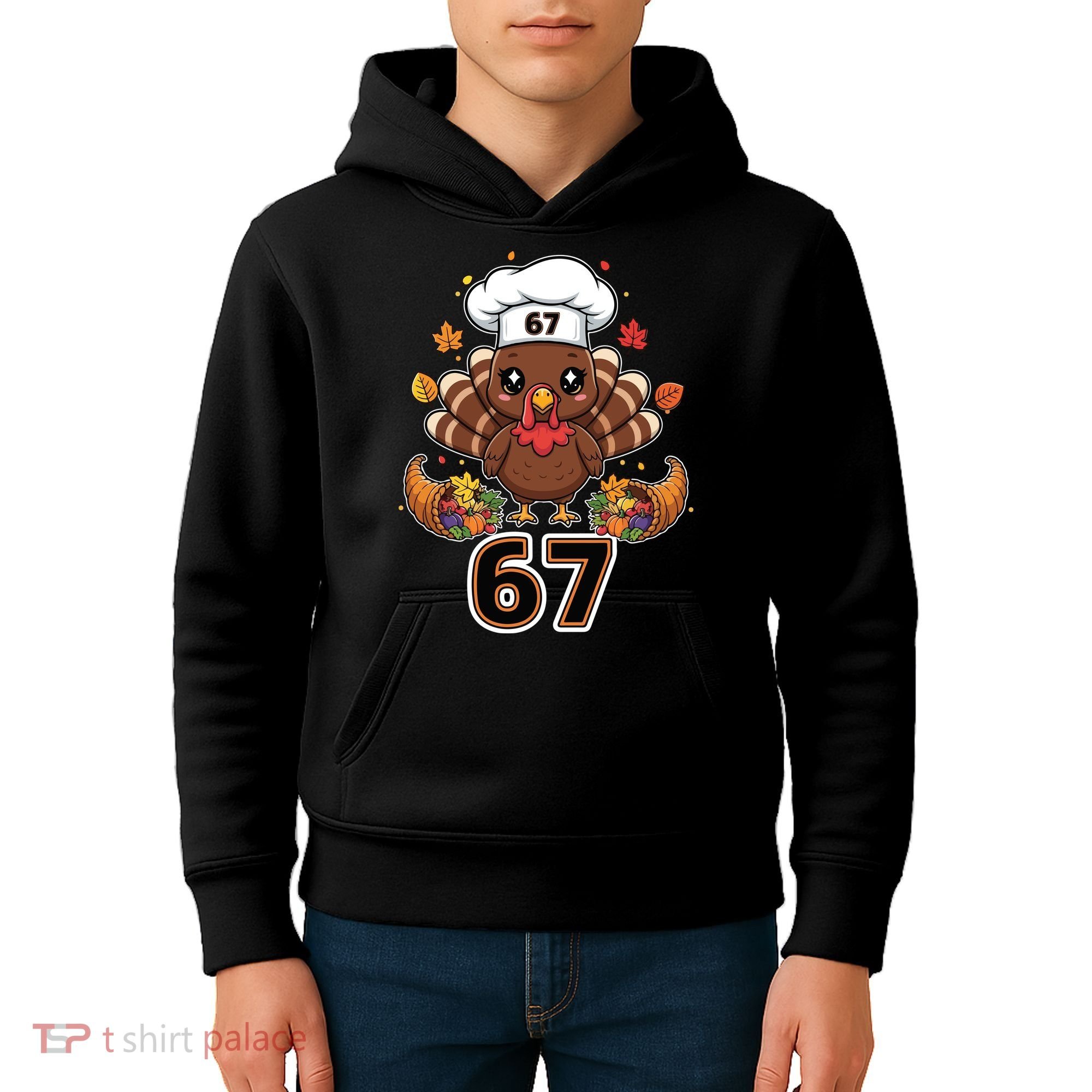 67 Thanksgiving Funny Turkey Meme Kids Hoodie