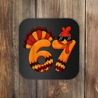 67 Thanksgiving Funny Turkey Sixty Seven Meme Coaster thumb 0