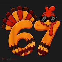 67 Thanksgiving Funny Turkey Sixty Seven Meme Coaster thumb 2