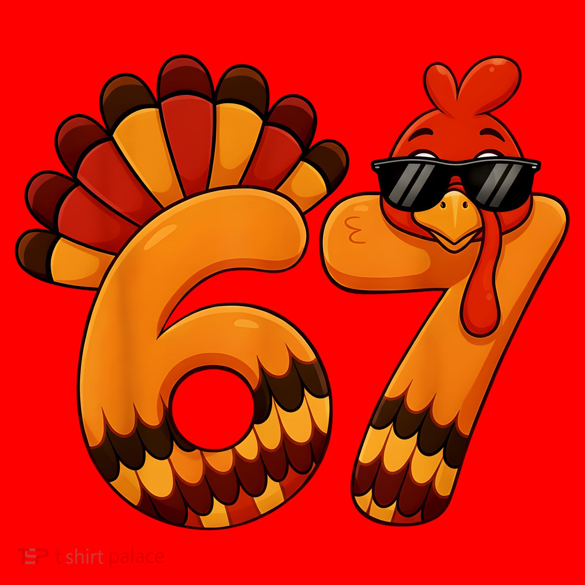 67 Thanksgiving Funny Turkey Sixty Seven Meme Santa Hat