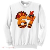 67 Thanksgiving Funny Turkey Sixty Seven Meme Sweatshirt thumb 0