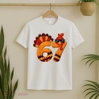67 Thanksgiving Funny Turkey Sixty Seven Meme T-Shirt thumb 2