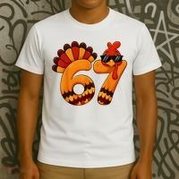 67 Thanksgiving Funny Turkey Sixty Seven Meme T-Shirt thumb 3