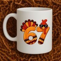 67 Thanksgiving Funny Turkey Sixty Seven Meme Coffee Mug thumb 2