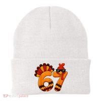 67 Thanksgiving Funny Turkey Sixty Seven Meme Beanie thumb 0